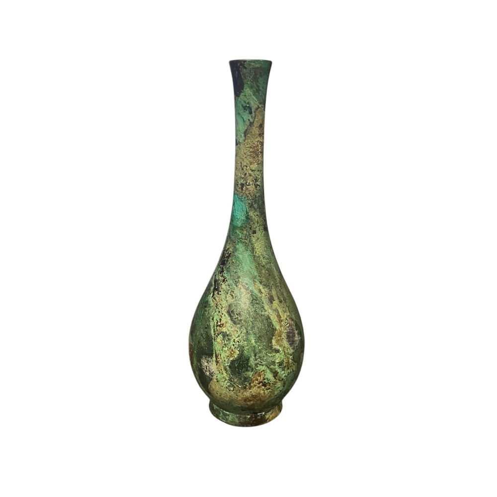 Antique Japanese Bronze Soliflor Vase Amazing Patina